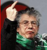 Italian minister giving middle finger