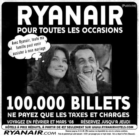 Ryanair's Sarkozy and Bruni advert