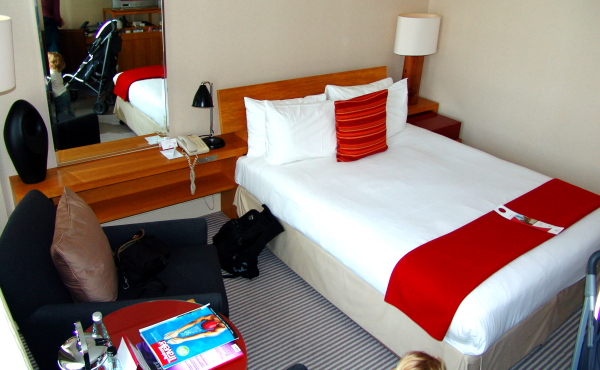 Inside of a Crowne Plaza hotel room