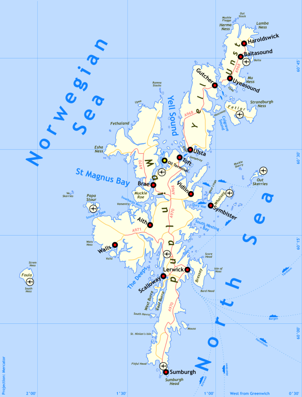 Shetland Islands map